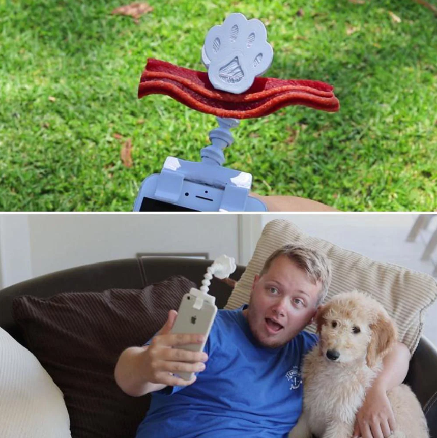 Pet Selfie Stick With Treat Holder