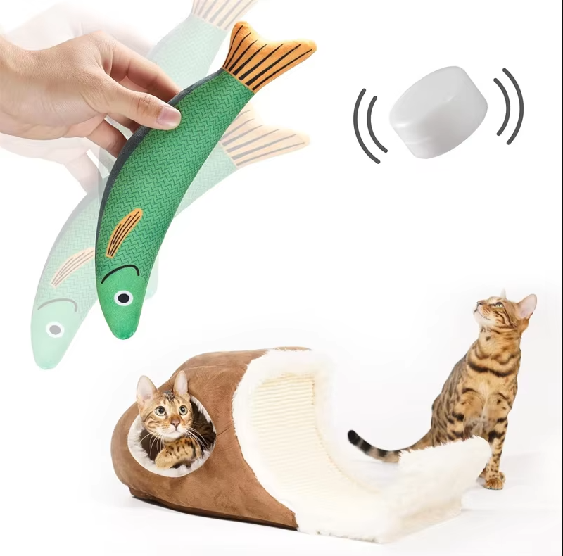Interactive Cat Toy Fish With Catnip And Sound Effect
