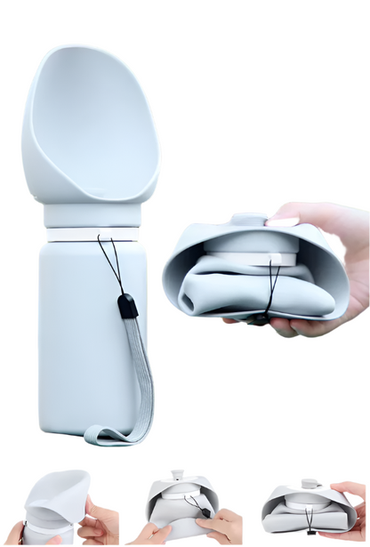 Travel Water Bottle With Fold - Out Bowl