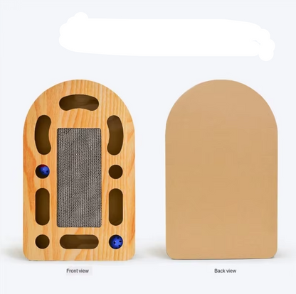 Cat Scratching Board With Toy - Scratching Mat Made Of Corrugated Cardboard And Wooden Frame