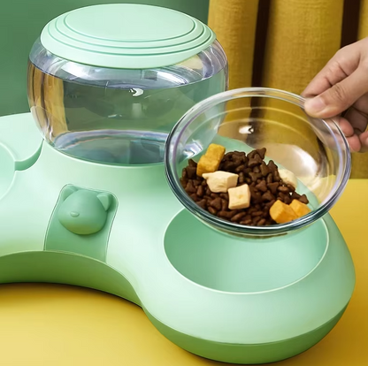 2-in-1 Pet Food Bowl With Automatic Water Dispenser And Non-slip Design