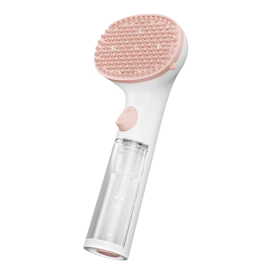 Dry Foam Brush for Pets with Integrated Cleaning Dispenser