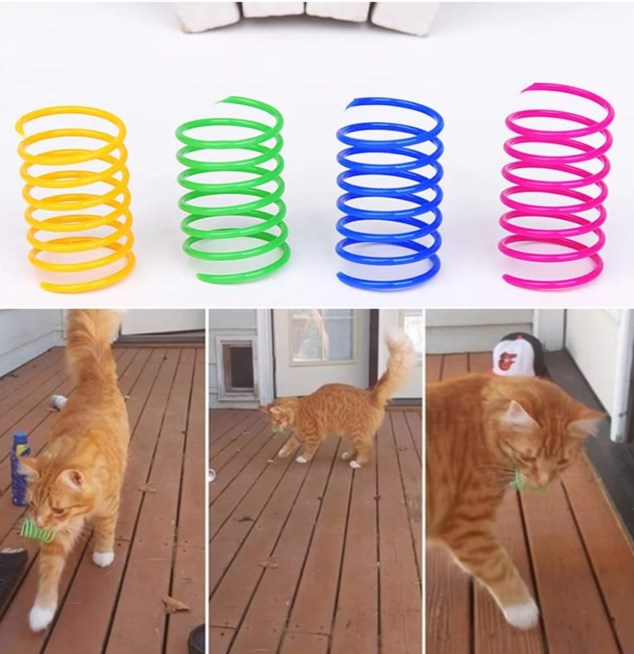 Colourful Spiral Feathers - Interactive Cat Fun
