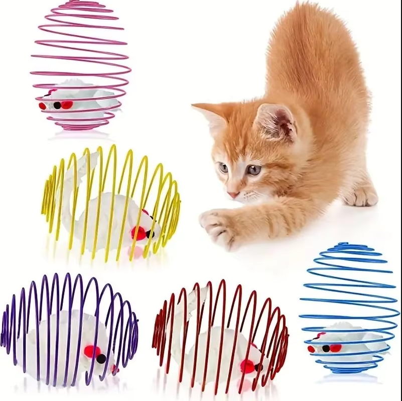Mice In Spiral Cage - Prey Game For Cats