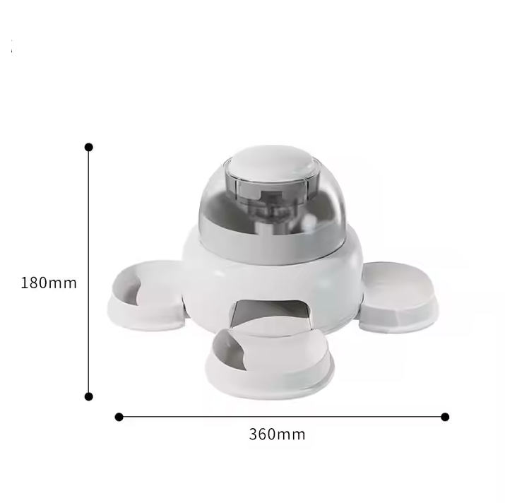Dog Food Dispenser With Transparent Chamber - Easy To Refill And Visible Food