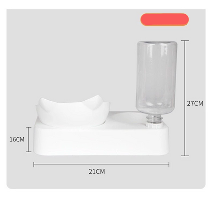 Cat Water And Food Dispenser Set