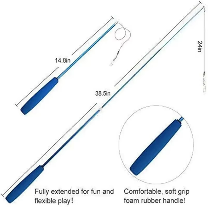Telescopic Cat Fishing Rod With Feathers - Interactive Toy For Exciting Hunting Adventures