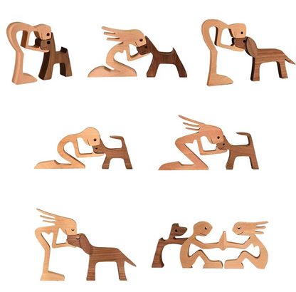 Artfully Carved Dog Statue