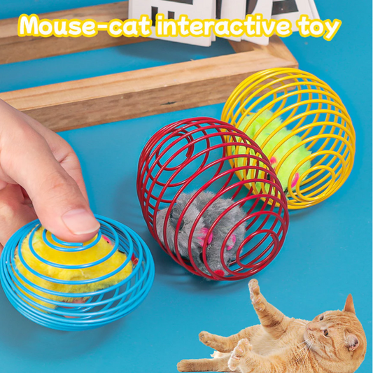 Mice In Spiral Cage - Prey Game For Cats