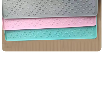 Feeding Mat With Stainless Steel Bowls For Pets