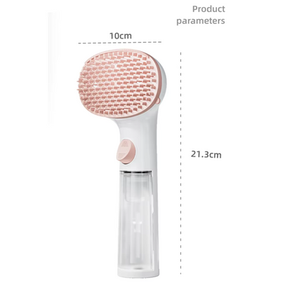 Dry Foam Brush for Pets with Integrated Cleaning Dispenser