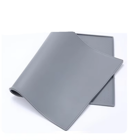 Feeding Mat With Stainless Steel Bowls For Pets