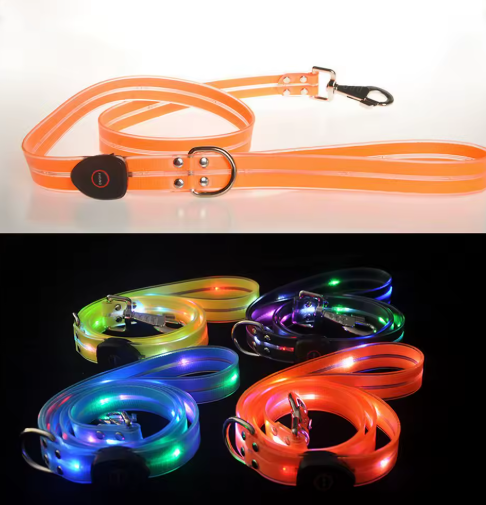 LED Dog Collar With Leash For Safe Walks