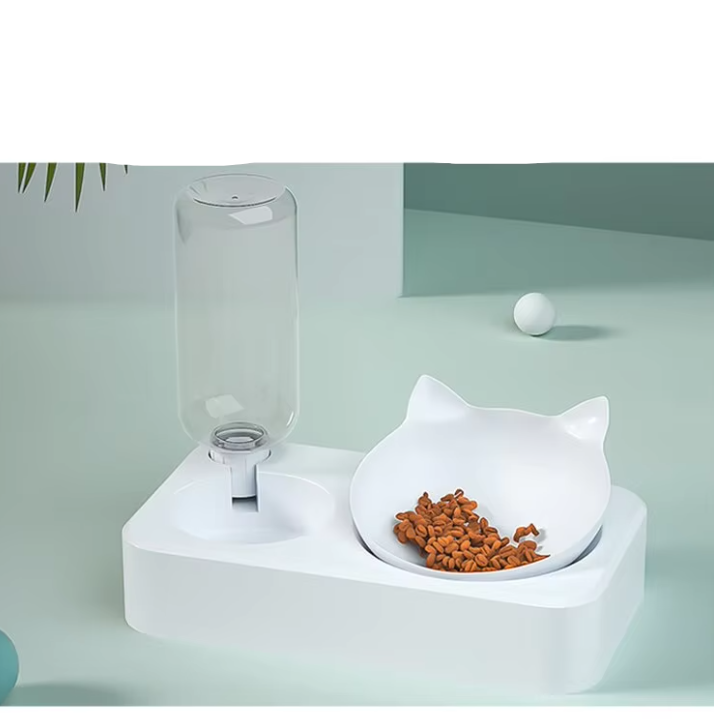 Cat Water And Food Dispenser Set