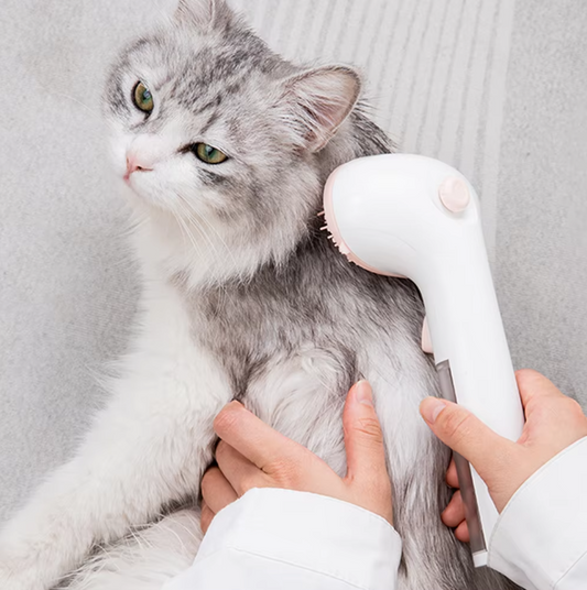 Dry Foam Brush for Pets with Integrated Cleaning Dispenser