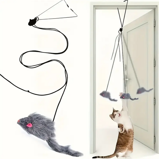 Interactive Cat Toy - Toy Mouse With String To Pull