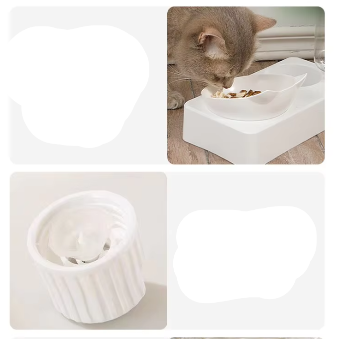 Cat Water And Food Dispenser Set