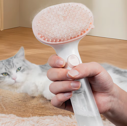 Dry Foam Brush for Pets with Integrated Cleaning Dispenser