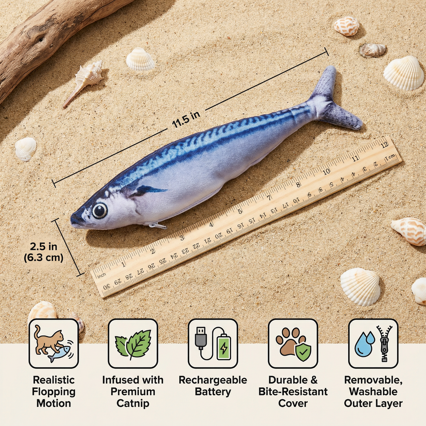 Interactive Wiggly Fish Cat Toy