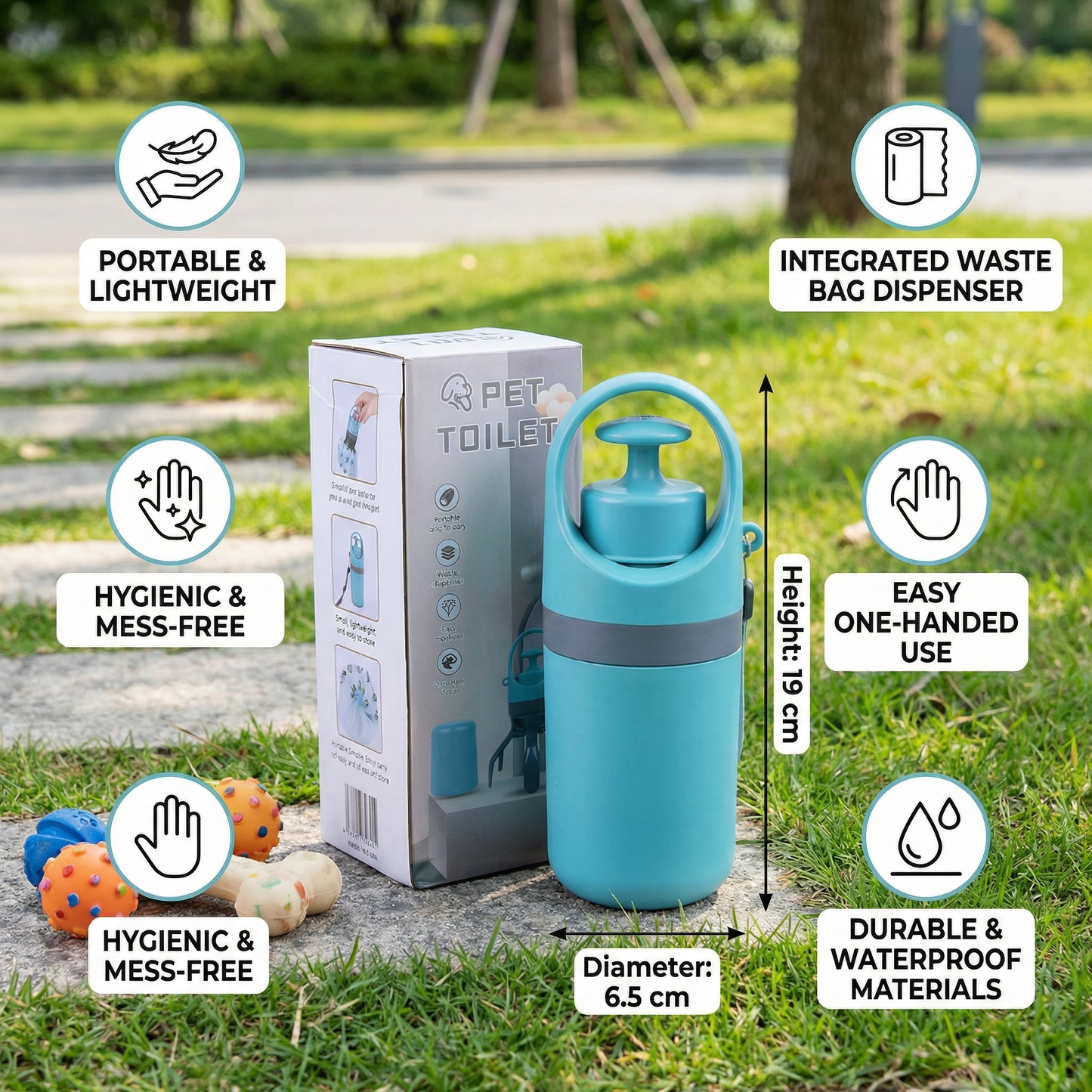 Dog Poop Scooper with Bags – Portable Outdoor Cleaning Set