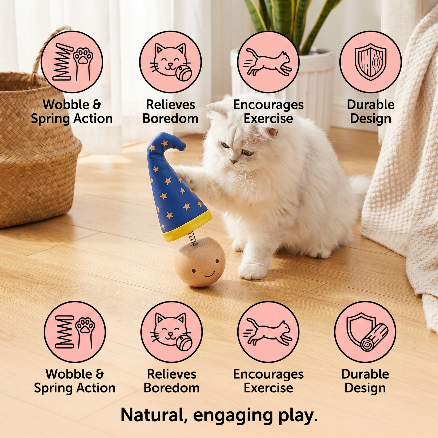 Bouncy Cat Toy – Durable Activity Toy to Reduce Boredom in Cats