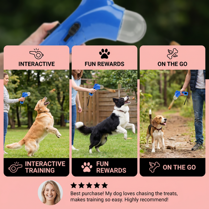 Dog Treat Launcher Gun – Interactive Training & Fun Rewards On the Go