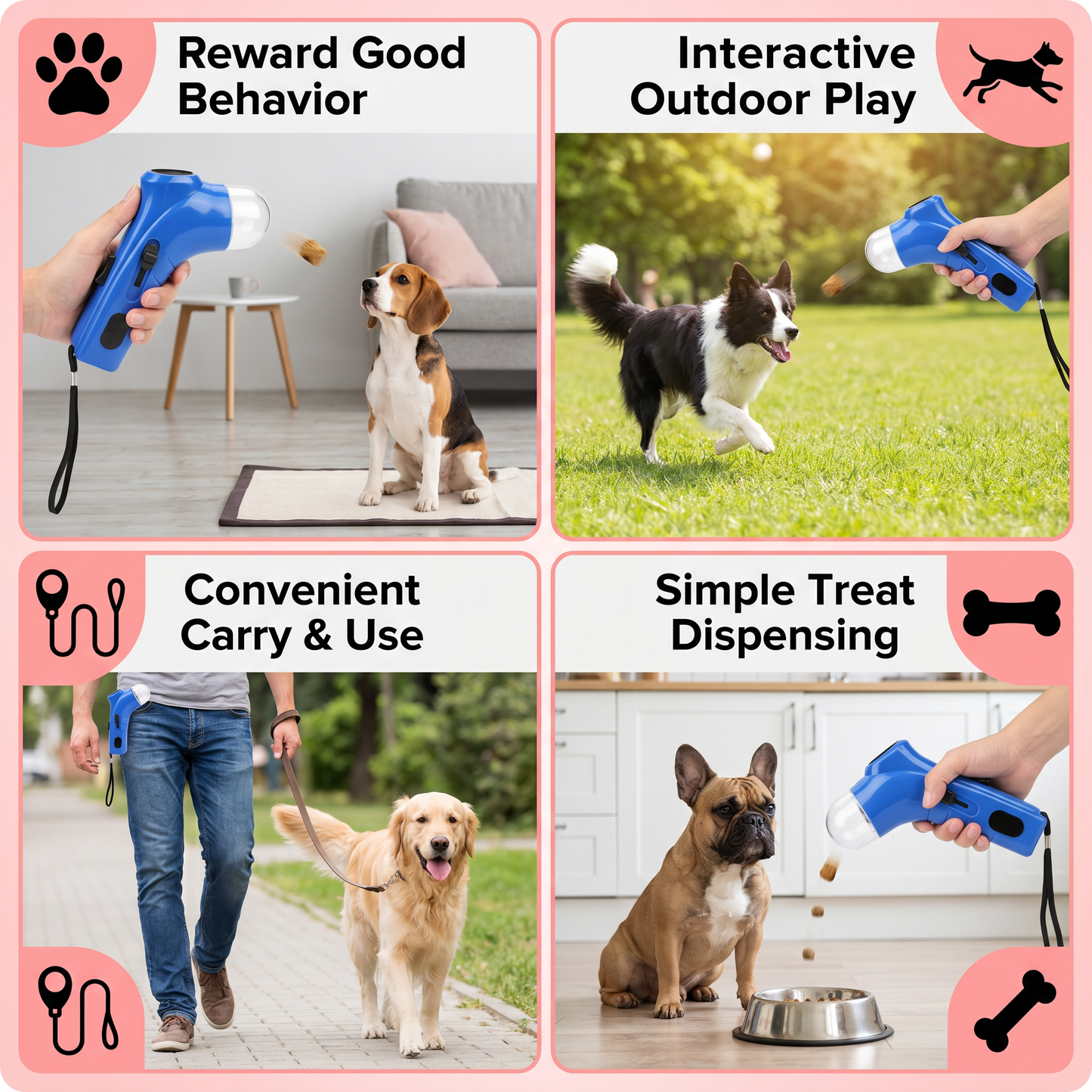 Dog Treat Launcher Gun – Interactive Training & Fun Rewards On the Go