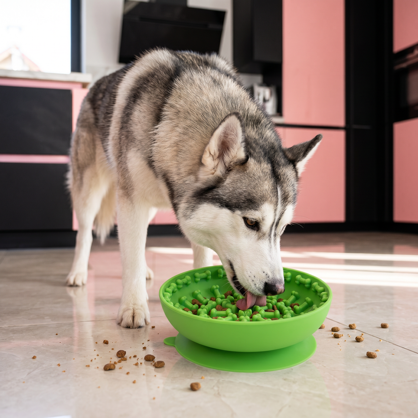 Slow Feeder Bowl for Dogs – Food-Grade Silicone Lick Mat with Suction Cups