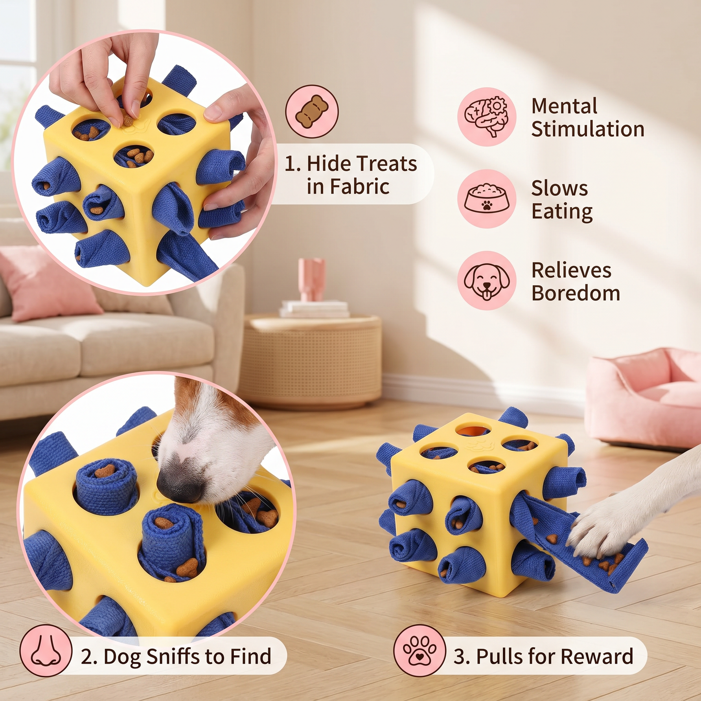 Snuffle Toy for Dogs – Durable Interactive Puzzle Toy for Mental Stimulation & Treat Hunting
