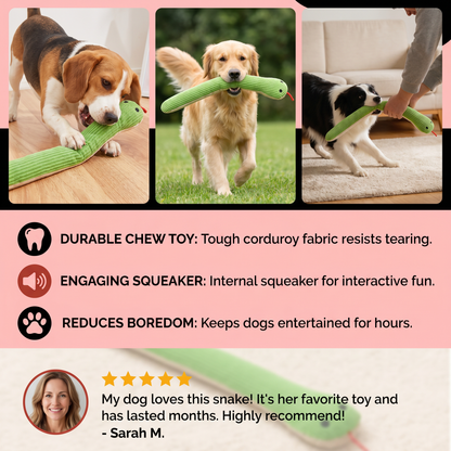 Durable Dog Snake Plush Toy