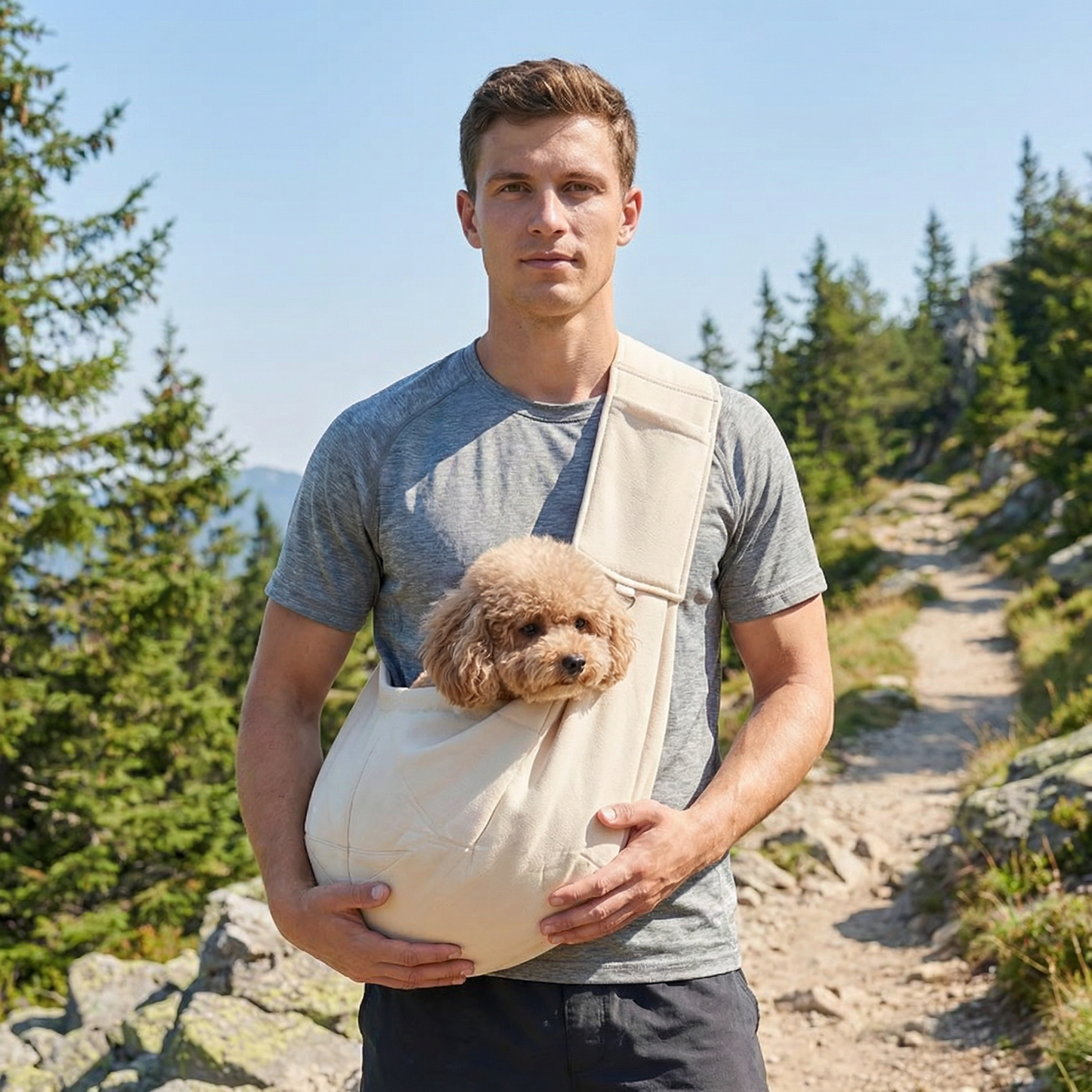 Portable Dog Shoulder Backpack – Breathable, Water-Resistant & Secure
