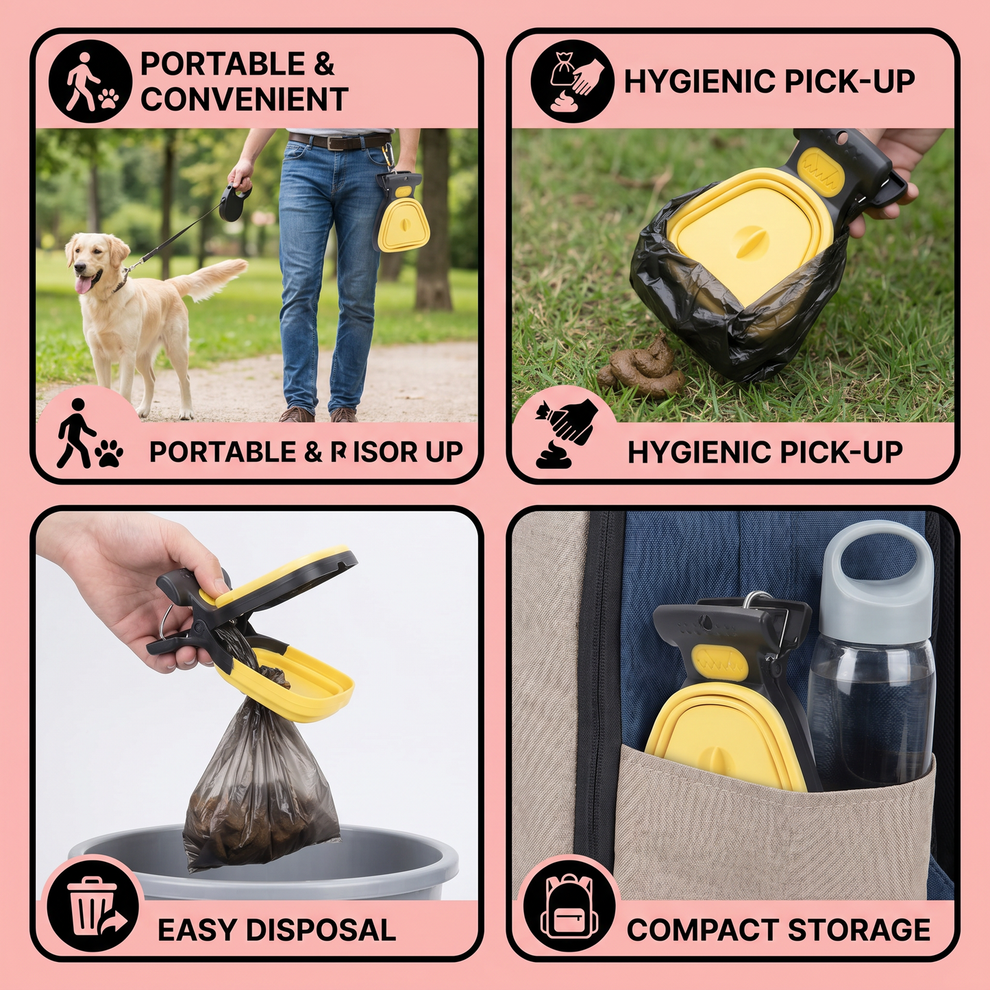 Portable Dog Poop Picker – Foldable, Hygienic & Perfect for On-the-Go