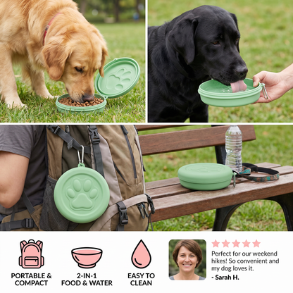 Multifunctional Pet Food Container – Portable 2-in-1 Food & Water Bowl for On-the-Go