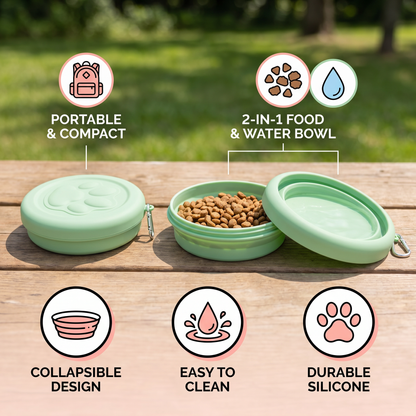 Multifunctional Pet Food Container – Portable 2-in-1 Food & Water Bowl for On-the-Go