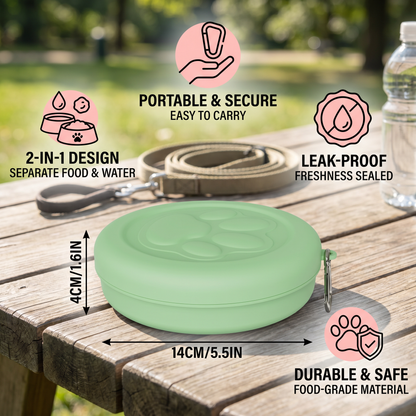 Multifunctional Pet Food Container – Portable 2-in-1 Food & Water Bowl for On-the-Go