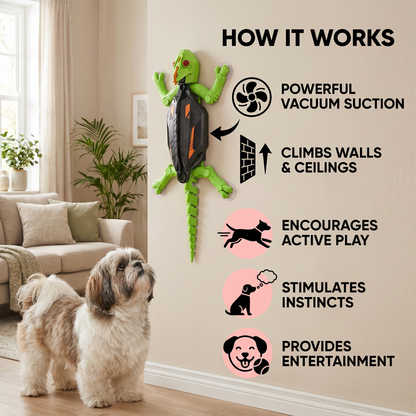 Remote Control Wall Climbing Lizard Toy for Dogs