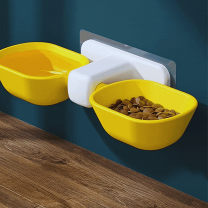 Wall Mount Food And Water Bowls For Pets - Space - Saving And Practical