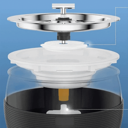 3 Litre Stainless Steel Drinking Fountain for Dogs and Cats - Quiet Water Dispenser with Double Spout