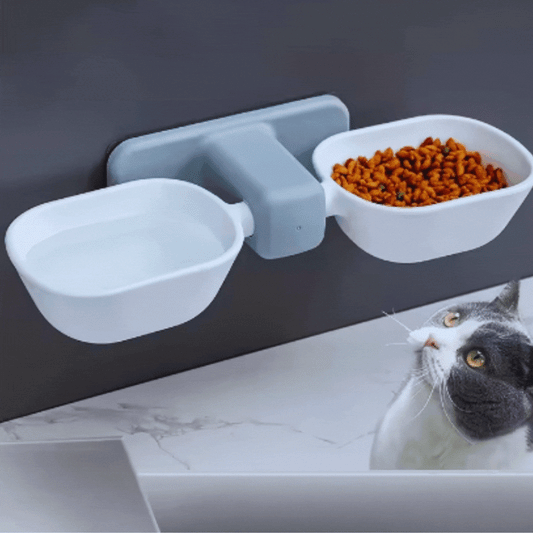 Wall Mount Food And Water Bowls For Pets - Space - Saving And Practical