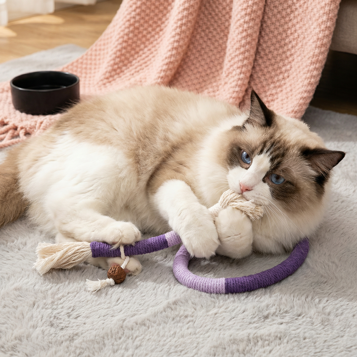 Natural Cat Chew Rope – Robust, Promotes Dental Hygiene and Reduces Stress