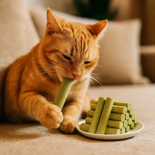 Cat grass sticks for better digestion and healthy teeth