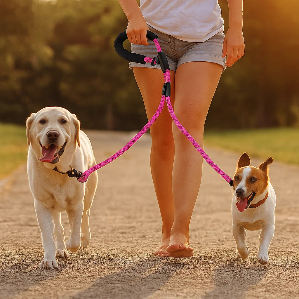 Anti-Tangle Double Dog Leash