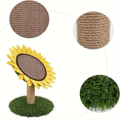 Cat Sunflower Scratching Post Made Of Sisal
