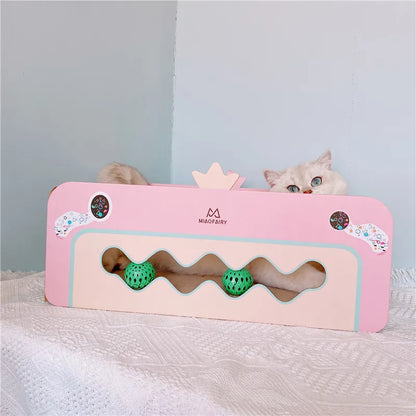 Cat Scratching Furniture With Toys Scratching Board For Cats Scratching Box In Pink