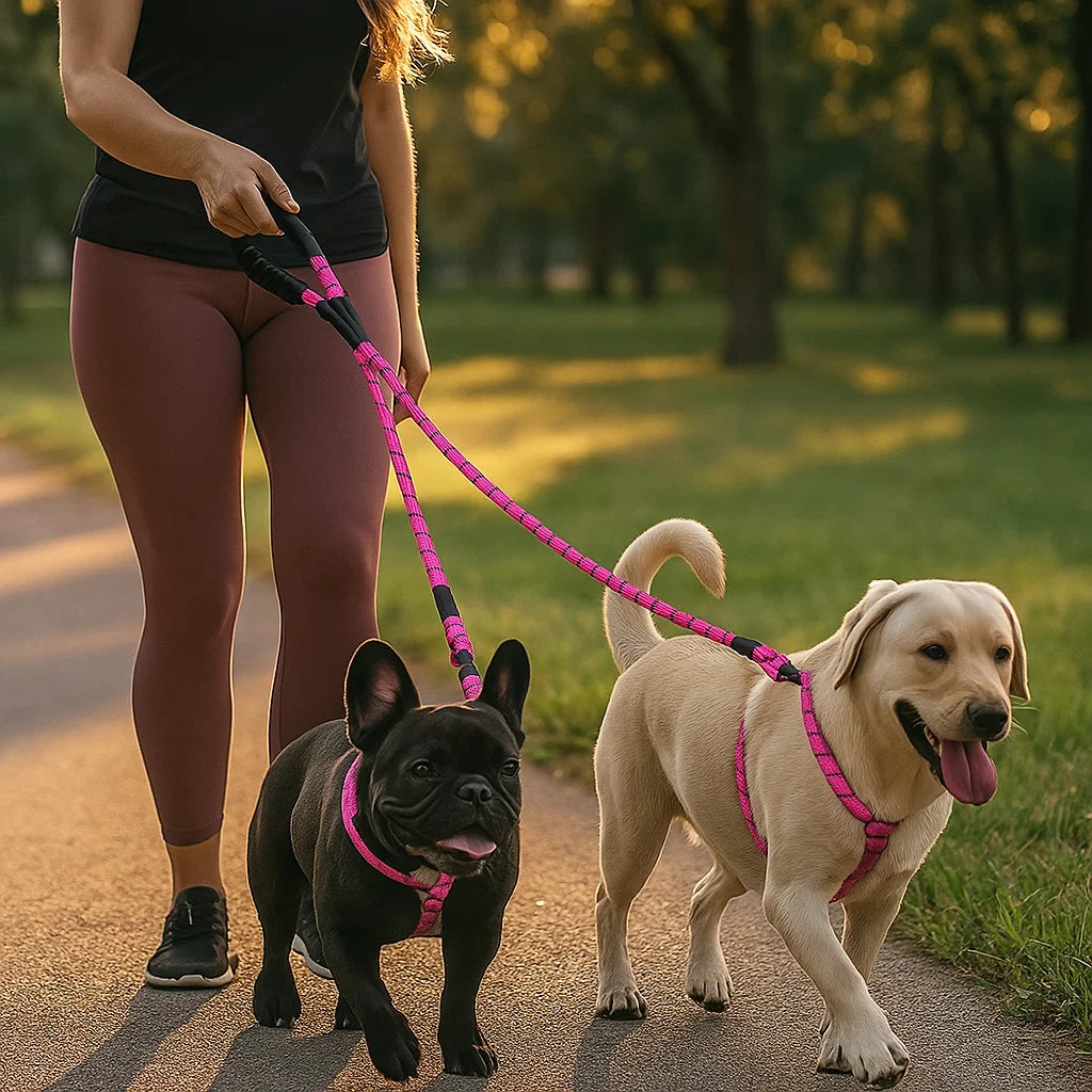 Anti-Tangle Double Dog Leash