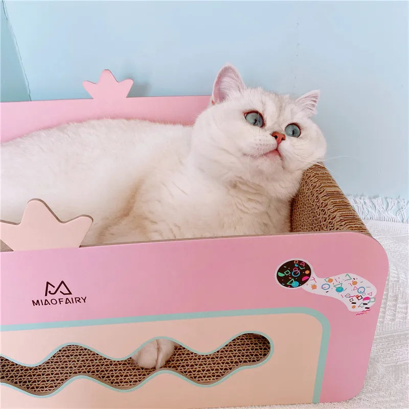 Cat Scratching Furniture With Toys Scratching Board For Cats Scratching Box In Pink