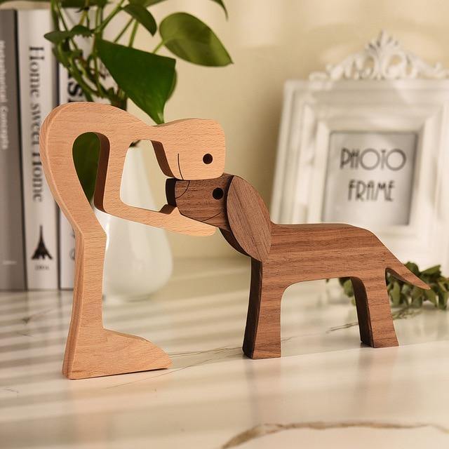 Artfully Carved Dog Statue