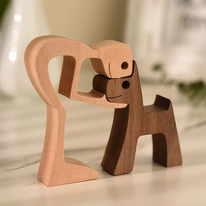 Artfully Carved Dog Statue