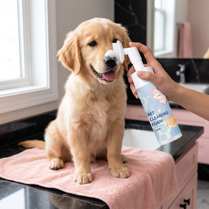 Gentle Waterless Paw Cleansing Foam with Brush for Dogs