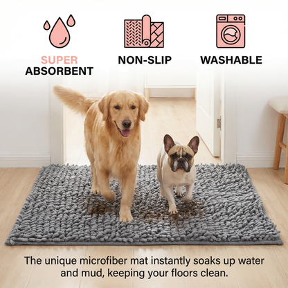 Dog Mud Mat – Super Absorbent, Non-Slip & Washable